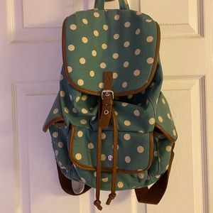 Polka Dot Canvas Backpack